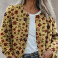 cardigan/pull boutonné à imprimé floral vintage pour femme - qqkh 