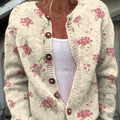 cardigan/pull boutonné à imprimé floral vintage pour femme - 9tfb 