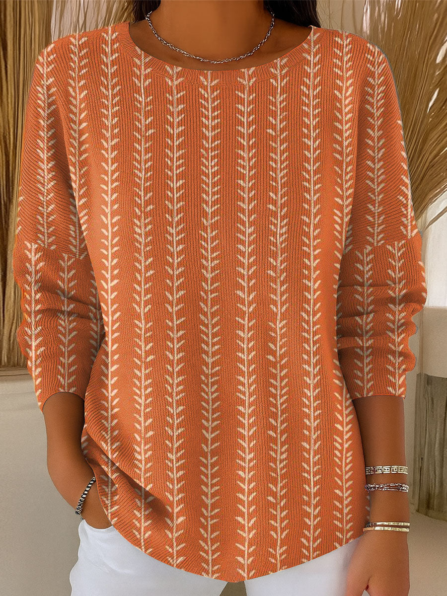 womens-vintage-flower-art-print-casual-pullover-sweater-v9a8