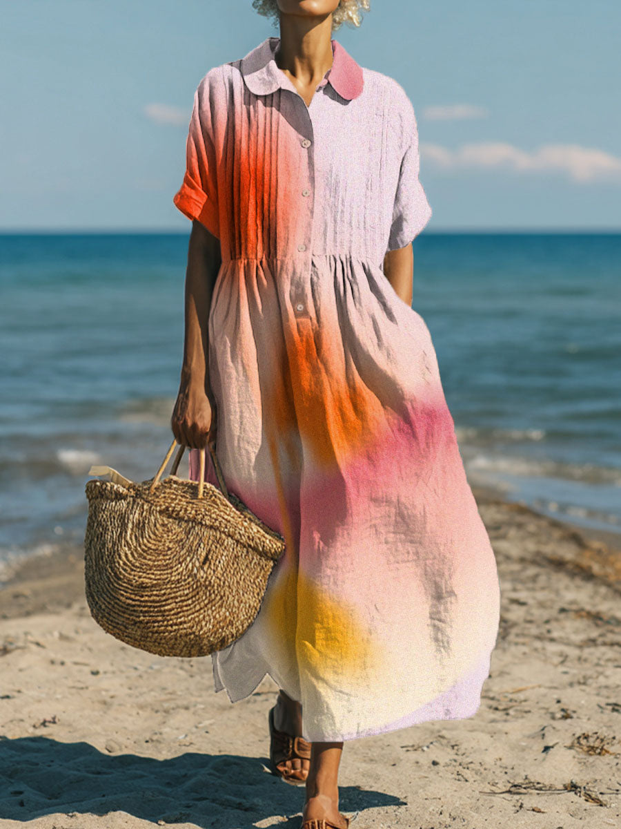 Women's Large-Scale Random Smudges Art Print Dress