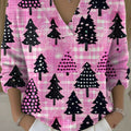Vintage Christmas Art Print Buttoned Cardigan Sweater