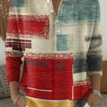 Retro Colorful Geometric Art Print Buttoned Cardigan Sweater
