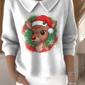 Merry Christmas Fawn decorative pattern Casual Sweater