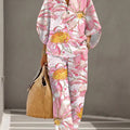 Women's Floral Print Casual Cotton-linen Two-piece Set