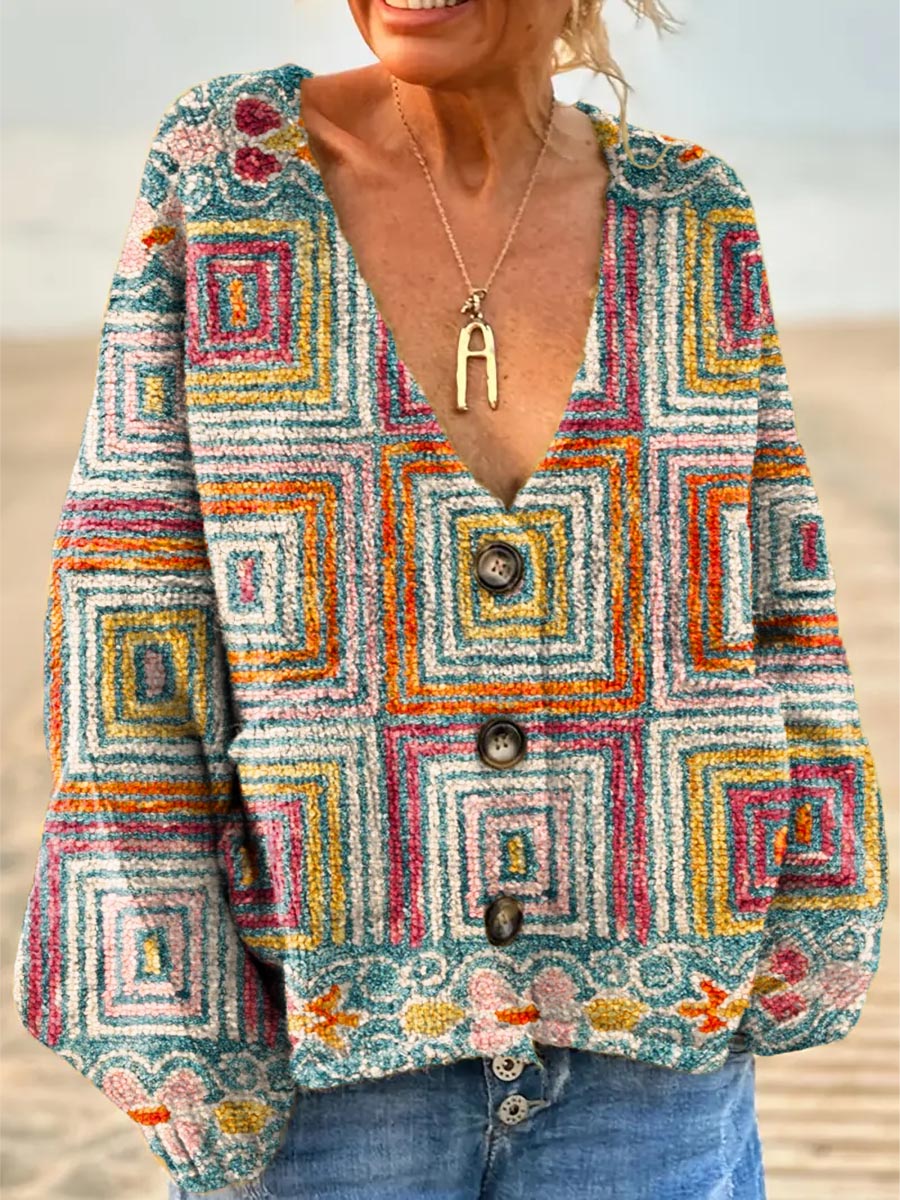 womens-geometric-pattern-art-print-casual-pullover-sweater-vmgb