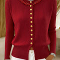 Women's Comfortable and Luxurious Rhinestone-Embellished Cardigan Sweater