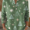 Women's Christmas Tree Pattern Art Print Buttoned Cardigan Sweater