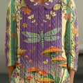 womens-beautiful-psychedelic-butterfly-flowers-mushrooms-illustration-art-print-casual-peter-pan-collar-3-4-sleeve-sweater