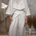 Women's Minimalist-style Casual Cotton-linen Two-piece Set
