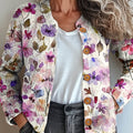 cardigan/pull boutonné à imprimé floral vintage pour femme - nfd2 