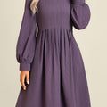 Dusty Purple Split Long Sleeve Dress