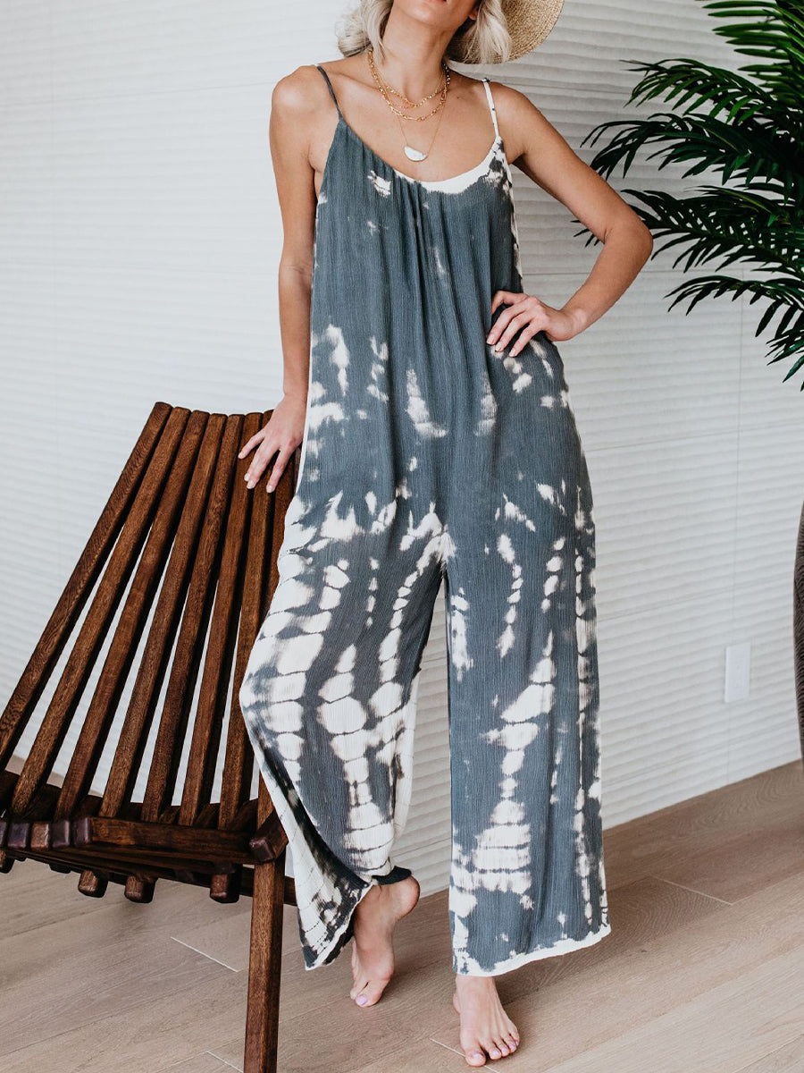 Women's Art Print Comfortable Holiday Jumpsuit