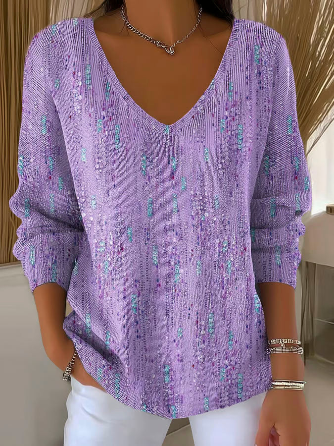 womens-purple-gradient-pattern-art-print-casual-pullover-sweater