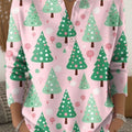 Merry Christmas! Beautiful Christmas Tree Painting Art Print Buttoned Cardigan Sweater