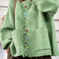 Colorful Button Thick Wool Loose Cardigan Sweater