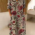 Women's Vintage Flower Art Print Dress