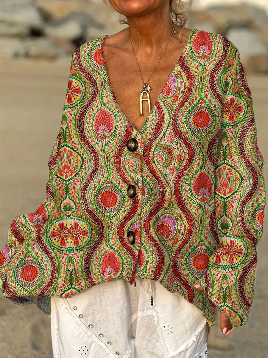 womens-vintage-flower-art-print-casual-pullover-sweater-plmu