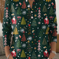 Vintage Christmas  Art Print Buttoned Cardigan Sweater
