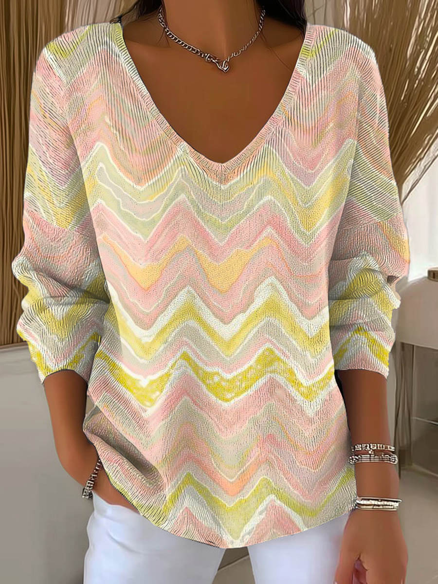 womens-gradient-pattern-art-print-casual-pullover-sweater-aai7
