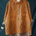 Women's Retro  Art Print Casual Cotton And Linen Shirt