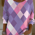 womens-plaid-pattern-art-print-casual-pullover-sweater-nmvk