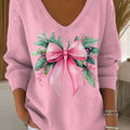 Women's Christmas Pattern Art Print Casual Pullover Sweater
