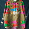 Women's Cute Colorful Bigeye Fish Print Casual Cotton And Linen Shirt