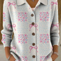 Lässiger Cardigan mit Vintage-Blumenmuster für Damen