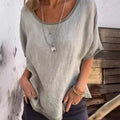 Women's Solid Color Casual Cotton And Linen Shirt