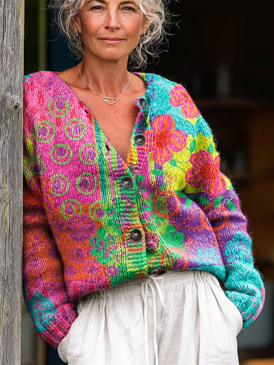 beautiful-colorful-ethnic-floral-painting-art-print-buttoned-cardigan-sweater