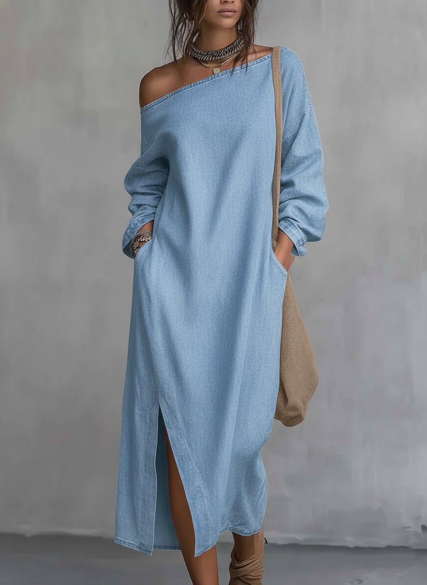 Women's Casual Off-the-shoulder Denim Dress