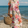 Women's Vintage Floral Pattern Art Print Cotton Dress