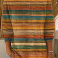 Women's Vintage Ethnic Stripe Painting Art Print Casual Pullover Sweater