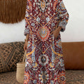 Robe en coton à imprimé floral vintage pour femme