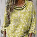 Women's Vintage Ethnic Floral Painting Art Print Casual Long Sleeve Comfortable Cotton Shirt