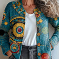 womens-geometric-pattern-art-print-buttoned-cardigan-sweater