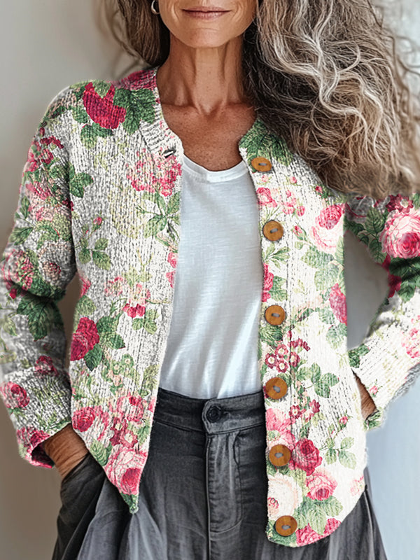 womens-retro-artistic-floral-print-buttoned-cardigan-sweater-pij2