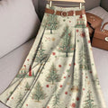 Women's Vintage Christmas Art Print Cotton Skirt