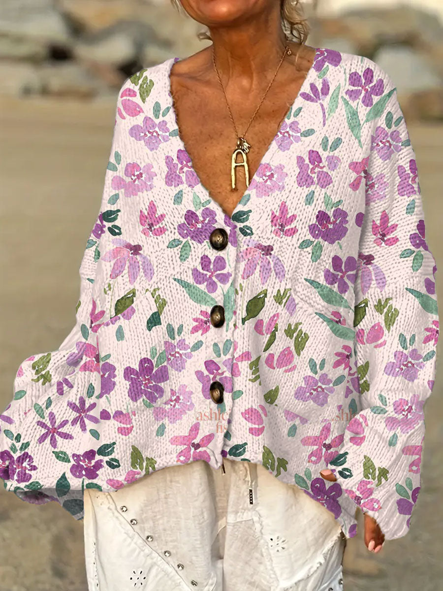 womens-vintage-flower-art-print-casual-pullover-sweater-q02z