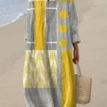 Women's Vintage Abstract Geometric Art Print Dress