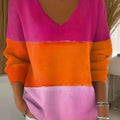 Women's Vintage  Gradient Art Print Casual Pullover Sweater