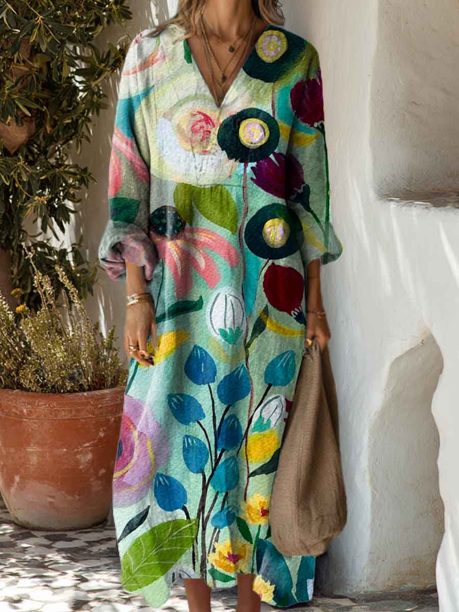 Women's Bright Flowers Art Print Dress