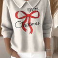 Bowknot Merry Christmas decorative pattern Casual Sweater