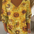 womens-vintage-sunflower-painting-art-print-casual-pullover-sweater