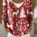 christmas-tree-elk-print-buttoned-v-neck-cardigan-sweater