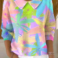 womens-beautiful-colorful-flower-painting-art-print-casual-peter-pan-collar-3-4-sleeve-sweater-dh48
