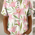 Women's Vintage Flower Pattern Printed Cotton Linen Top