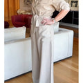 Women's Casual Cotton Long Sleeve Pocket Jumpsuit