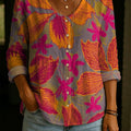 Women's Visual Floral Decorative Patterns Casual Cotton Linen Shirt