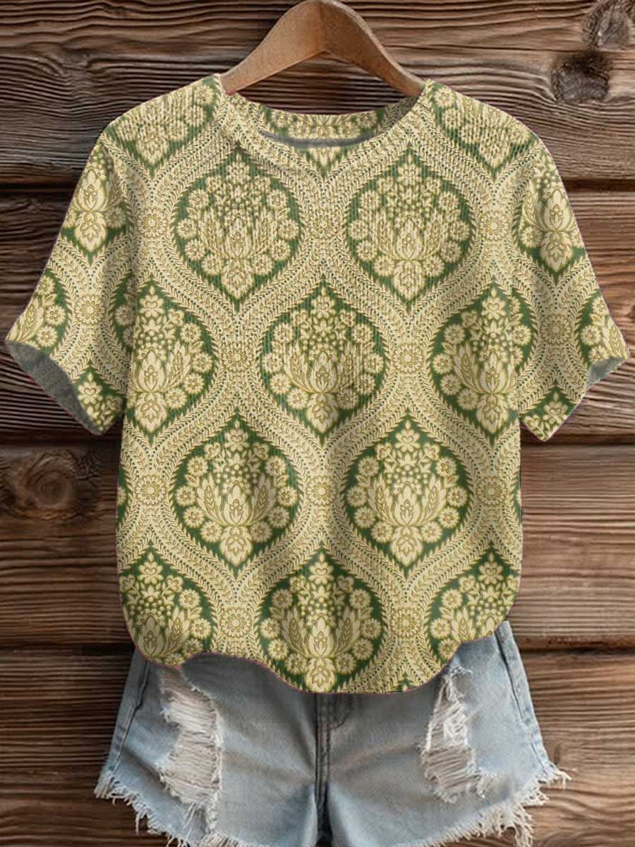 womens-floral-art-print-casual-crew-neck-short-sleeve-knitted-sweater-kli8